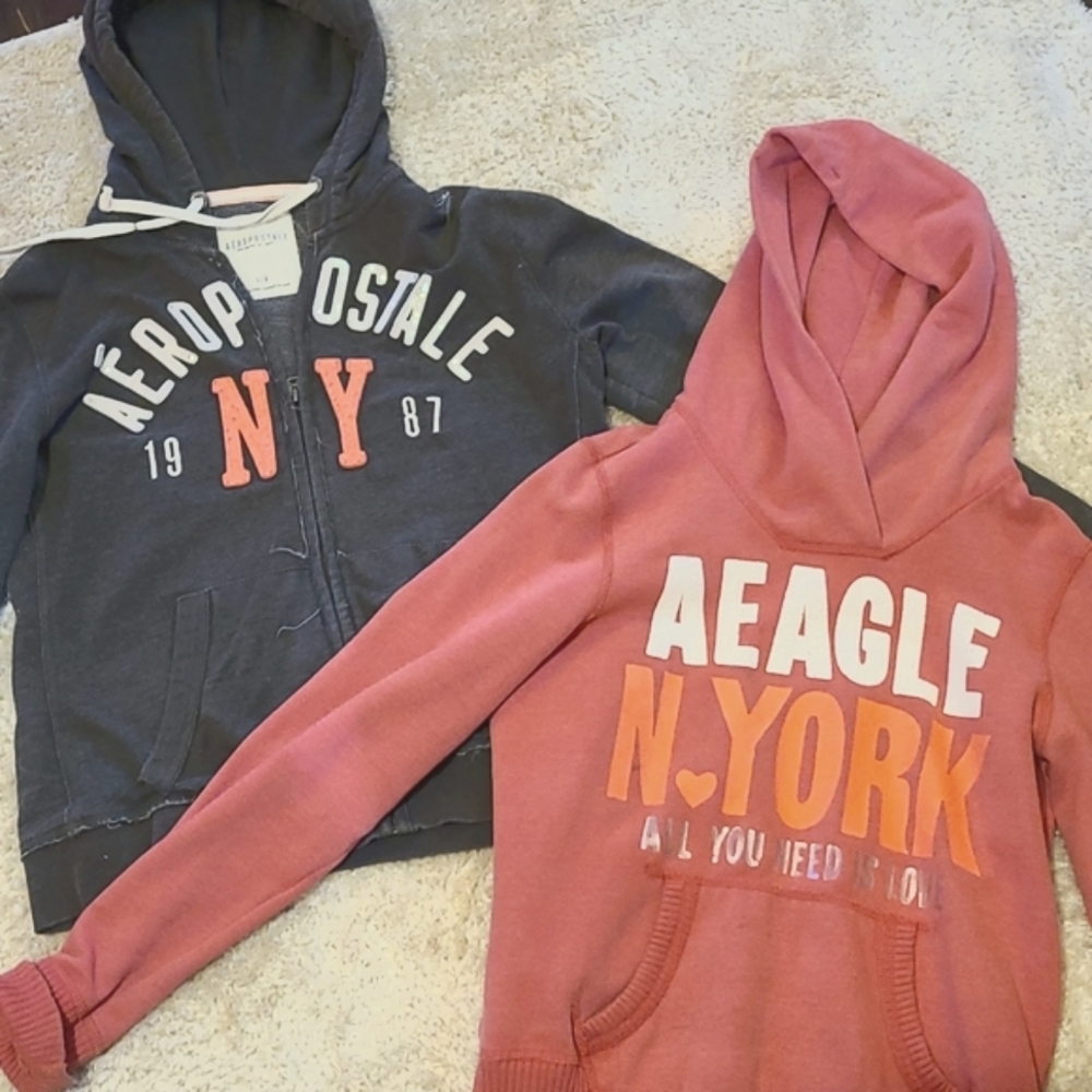 Two hooded sweatshirts